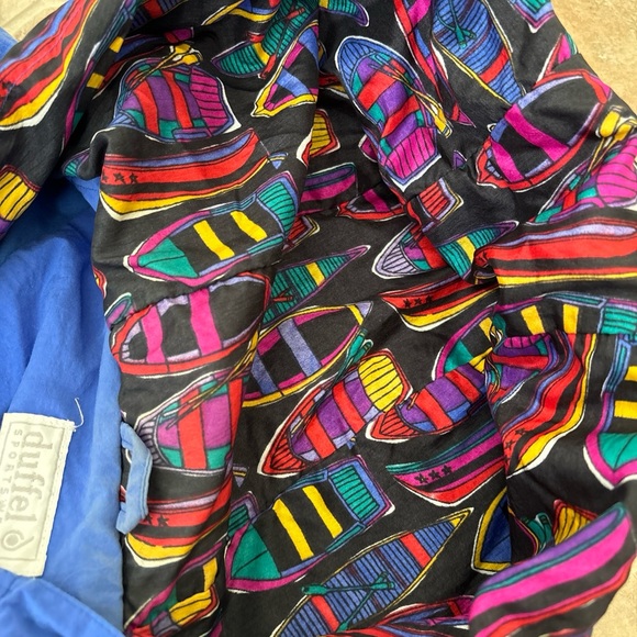 Vintage Duffel Sportswear/Windbreaker Blue Jacket Size L Fits Like A Medium - Picture 3 of 7